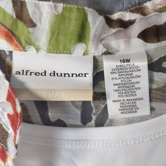 Alfred Dunner Womens Floral Open Front Jacket 16W Multicolor Rayon Career‎ Boho - Picture 2 of 10
